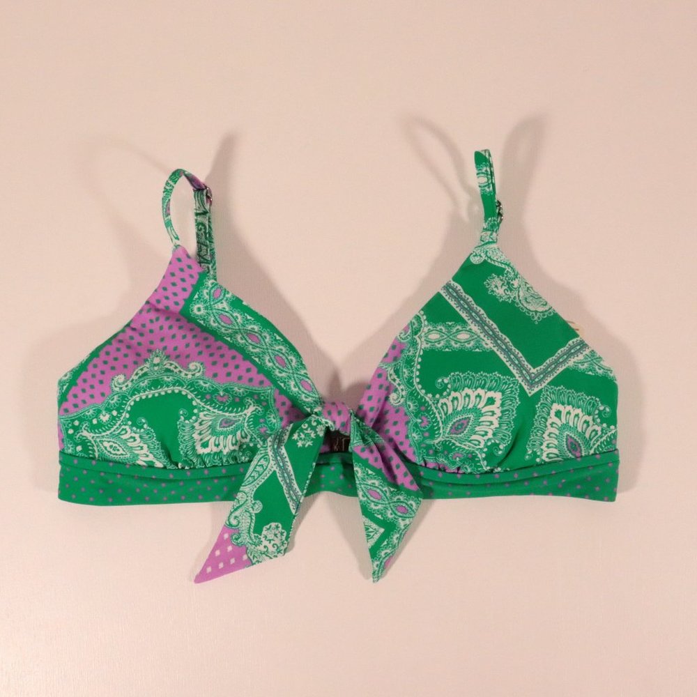 NWOT Seafolly X Revolve Bandana Bay Fixed Tri Bikini Top - Picture 4 of 15